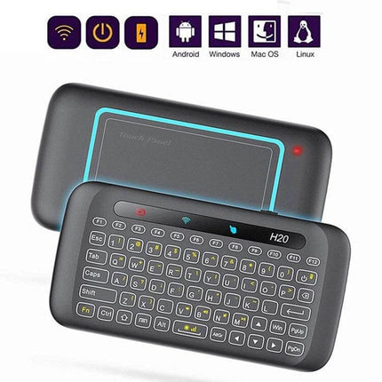 H20 Wireless Touchpad Keyboard for Everyday Computing Tasks compact wireless QWERTY with integrated touchpad for typing, browsing and media control