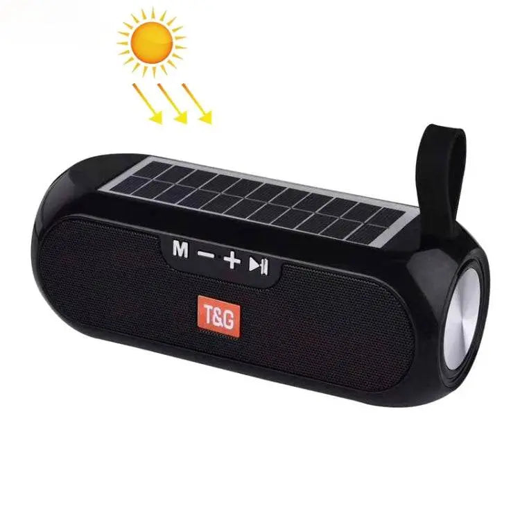 T&G TG182 Portable Column Wireless Stereo Music Box Solar Power Waterproof USB AUX FM Radio Super Bass