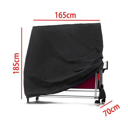 Table Tennis Table Cover 165x70x185cm Protects Outdoor Tables - black polyester protective cover for outdoor table tennis, fits 165×70×185 cm