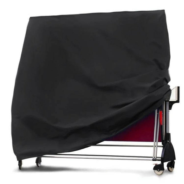 Table Tennis Table Cover 165x70x185cm Protects Outdoor Tables - durable black polyester cover for folded outdoor ping pong tables