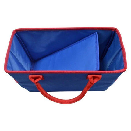Teacher Stationery Storage Bag For Classroom Supplies Large Interior blue polyester organizer with red trim and handles