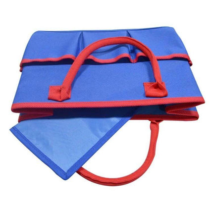 Teacher Stationery Storage Bag For Classroom Supplies Large Interior blue polyester organizer with red handles and roomy pockets for markers and scissors