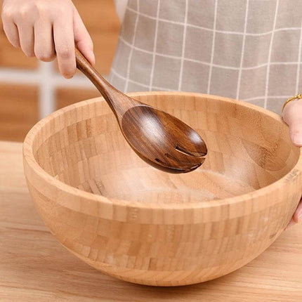 Teak Wood Kitchen Utensil Set Nonstick Pot Shovel And Spoons - polished teak salad spoon scooping rice gentle on nonstick cookware, 12-piece set