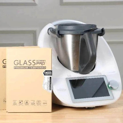 Tempered Glass Screen Protector For Thermomix Machines - clear tempered protector on TM6 display, scratch and oil-resistant, maintains touch accuracy