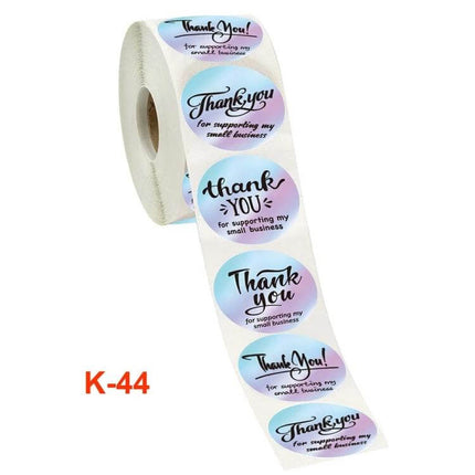 Thank You Gift Seal Stickers Roll, 3.8 cm Diameter - roll of 500 copper-look thank you seal stickers for gift packaging and bakery boxes