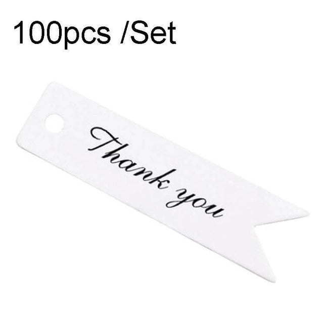 Thank You Swallow Tail Gift Tags, 100 Pcs, Cowhide rustic swallow-tail thank you tag with printed finish for gift wrapping and handmade items