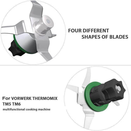Thermomix Replacement Blade Knife Stainless Steel for Everyday Blending - stainless steel 4-blade assembly compatible with TM5 and TM6, tool-free replacement