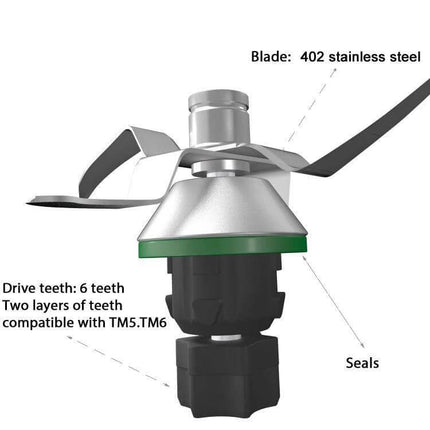 Thermomix Replacement Blade Knife Stainless Steel for Everyday Blending - stainless steel TM5 TM6 blade assembly, seals and drive teeth