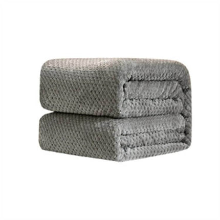 Thick Coral Fleece Blanket For Sofa, 200x230cm Warm - folded grey plush coral fleece blanket for sofa and bed, soft micro plush warmth