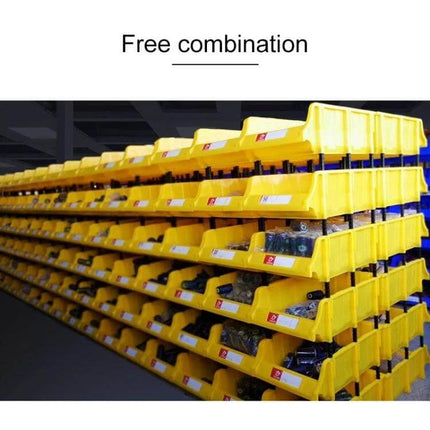 Thickened Oblique Plastic Box For Parts Storage 25x15x12cm yellow stacking bins organized on shelving for screws and small parts