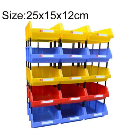 Thickened Oblique Plastic Box For Parts Storage 25x15x12cm - durable PE small parts organizer in yellow red blue for workshop