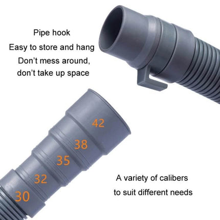 Thickened Washing Machine Drain Pipe 0.5m To 6m For Kitchen Sinks flexible TPE hose with multiple diameter adapters and pipe hook for easy storage