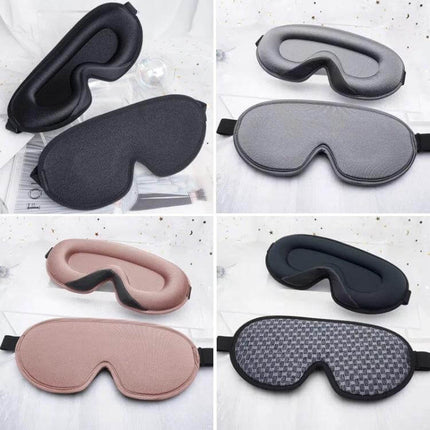 Three-Dimensional Breathable Sleep Eye Mask for Light Blocking, Black — 3D breathable memory foam eye mask blocks light for travel and naps