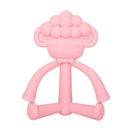 Three-Dimensional Cartoon Silicone Baby Teether for Soothing Gums - pink sheep-shaped silicone teether for babies 3+ months, lightweight 10x8x4.3cm, safe gum relief