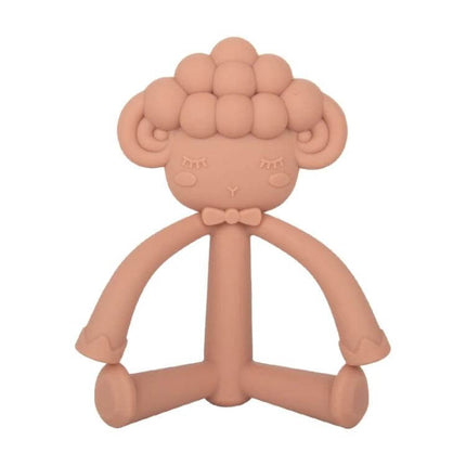 Three-Dimensional Cartoon Silicone Baby Teether for Soothing Gums - peach lamb-shaped silicone teether, 10x8x4.3cm, safe for babies 3+ months