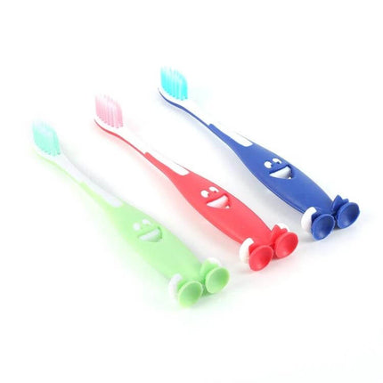 Three-Pack Cartoon Toothbrushes For Kids Daily Brushing - 15 cm soft-bristle ergonomic anti-skid handles with hollowed-out cartoon smile for kids routine