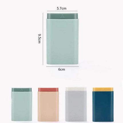 Three-Piece Portable Pill Box For Daily Use Ideal For Home Or Travel - compact ABS plastic pill organizer with removable divider and dustproof pull-out lid