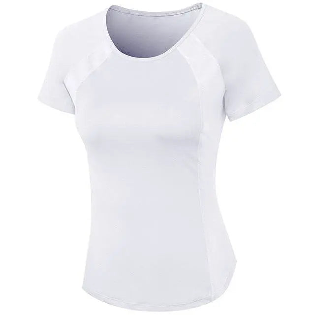 Tight Round Neck Sports Short Sleeve T-shirt For Ladies Fashion 