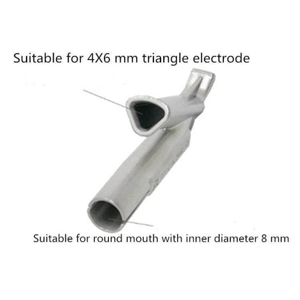 Titanium Alloy Plastic Welding Torch Triangle Nozzle For Floor Welding - 304 stainless triangle nozzle suitable for 4x6mm electrode, concave tip, 0.05kg