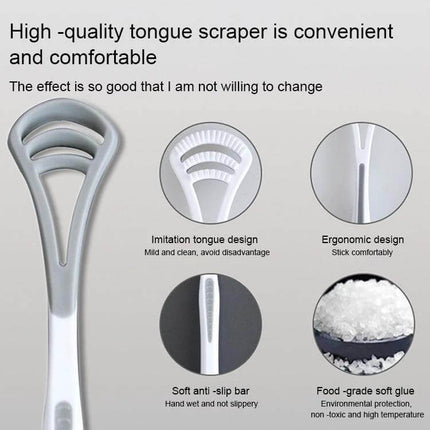 Tongue Cleaner Brush Ergonomic Grip For Fresh Breath - ergonomic matte PP tongue scraper with non-slip handle for daily fresh breath