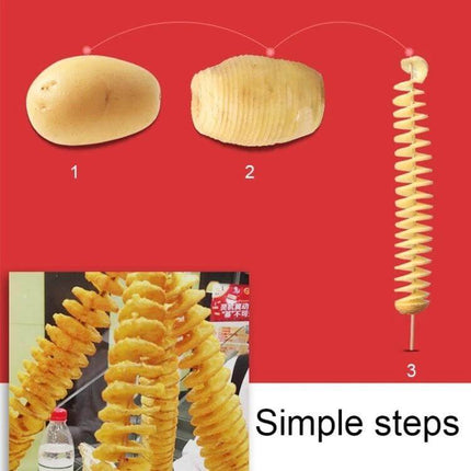 Tornado Potato Slicer Semi Automatic Spiral Cutter For Home Kitchen - compact ABS manual spiral cutter making curly fries and decorative potato spirals