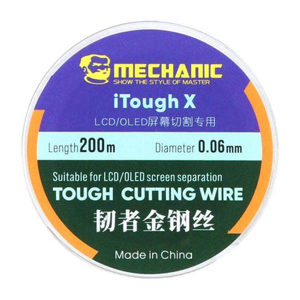 Tough Cutting Wire for LCD and OLED Screen Separation - 0.06mm diamond-coated ultra-fine wire spool, 200m length for delicate panel separation