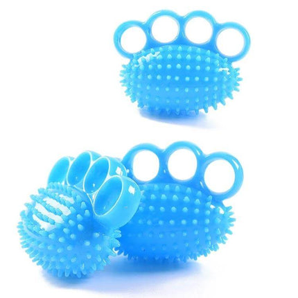 TPR Grip Ball Hand Rehabilitation 6cm Easy Grip Palm Massage blue spiky TPR hand therapy ball with finger grips, odor-free 6cm palm size