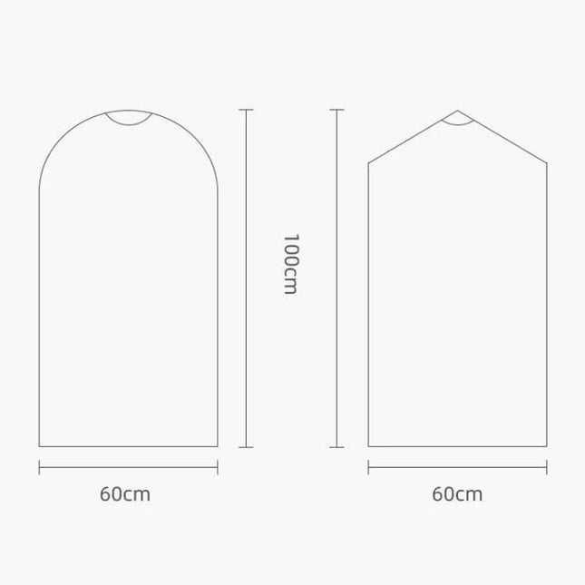 Transparent Clothes Dust Bag 60x90cm For Wrinkle Protection - clear PP/PE garment cover 60x90cm for dust and crease prevention