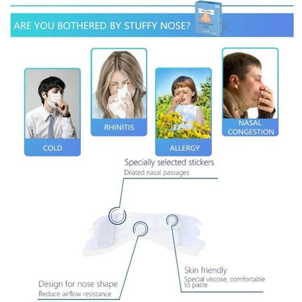 Transparent Nasal Strips Pack 30 Count for Better Sleep – transparent 66x19mm nasal strips relieve cold, rhinitis, allergy and nasal congestion