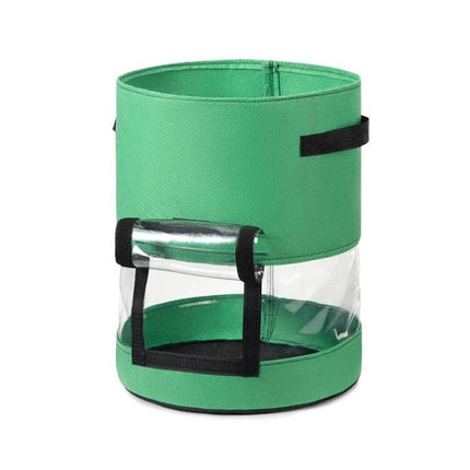 Transparent Potato Growing Bag 30x35cm for Home Garden clear-view non-woven fabric container with side flap for root inspection and handles