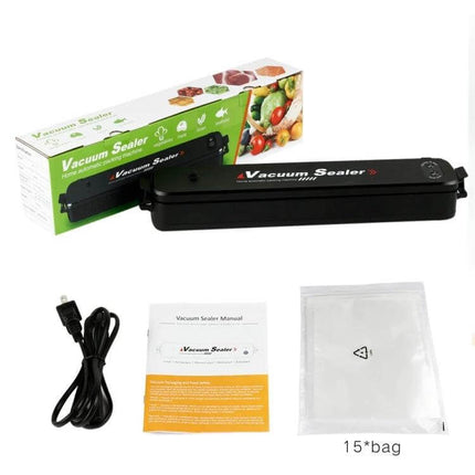 Transparent Sealing Film Roll for Automatic Vacuum Sealer with 25x20cm bags and vacuum sealer kit, clear film to prevent freezer burn