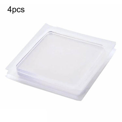 4 Pack Transparent Washing Machine Silicone Pads For Vibration Reduction - clear self-adhesive square anti-vibration pads for appliance feet