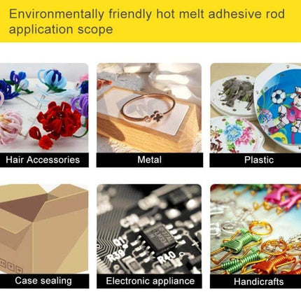 Transparent White Hot Melt Glue Sticks For Crafts, 270mm x 7mm, 10 Pack - craft uses: hair accessories, metal, plastic, case sealing, electronics, handicrafts