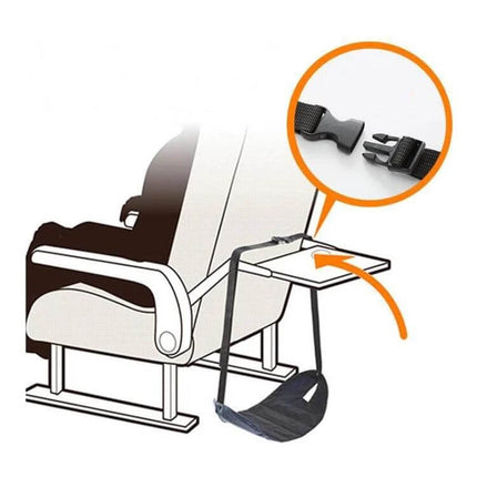 Travel Foot Rest Hammock Sky Blue For Office And Travel Use - memory foam travel footrest attached to tray table with buckle strap