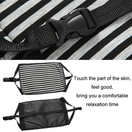 Travel Foot Rest Hammock Sky Blue For Office And Travel Use - striped memory foam footrest with buckle strap for desk and travel comfort