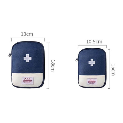 Travel Home Portable Medical Bag Red For Everyday First Aid - compact red first aid pouch in two sizes with white cross, metal zipper, reinforced stitching