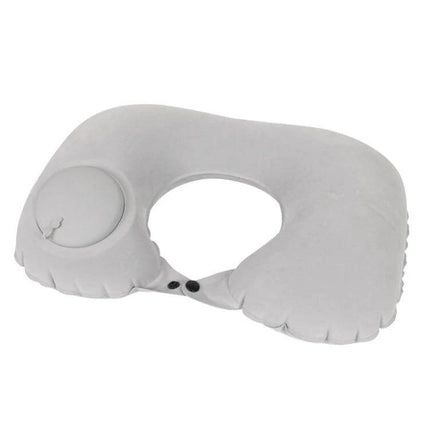 Travel Inflatable Press U-Shaped Neck Guard Pillow, Peacock Green - compact inflatable U-shaped travel neck pillow with push inflator and milk silk cover