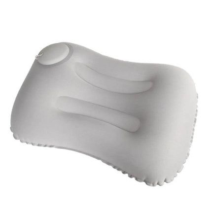 Travel Inflatable Press U-Shaped Neck Guard Pillow, Peacock Green - compact inflatable U-shaped travel neck pillow with push inflator and soft flocking cover