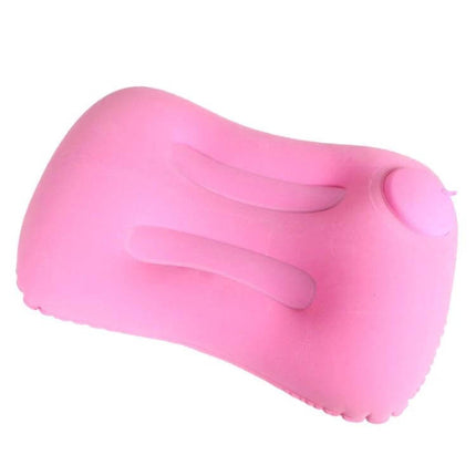 Travel Inflatable Press U-Shaped Neck Guard Pillow, Peacock Green - compact inflatable travel neck pillow with push inflator and soft flocking cover