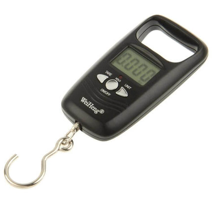 Travel Luggage Scale 50 Kg Capacity With Backlit LCD handheld digital scale with blue backlit LCD, 50 kg capacity and 10 g precision