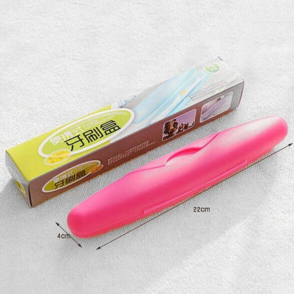 Travel Portable Toothbrush Box With Locking Lid For On The Go - pink PP travel case for hygienic toothbrush storage, 22cm compact locking lid
