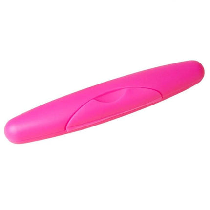 Travel Portable Toothbrush Box With Locking Lid For On The Go - pink compact PP plastic travel toothbrush holder with secure locking lid