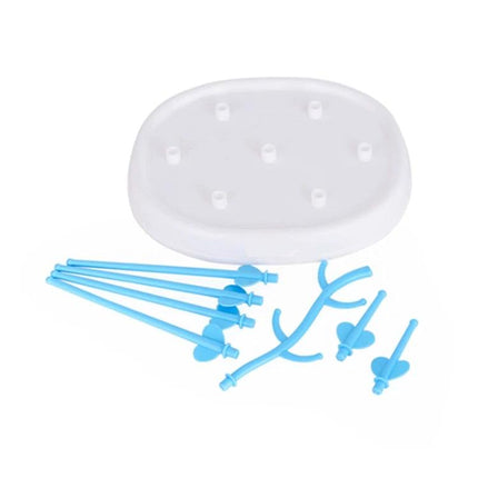 Baby Bottle Drying Rack Tree Shape For Infant Bottles lightweight polypropylene tree-style countertop drying stand with blue branches and white base
