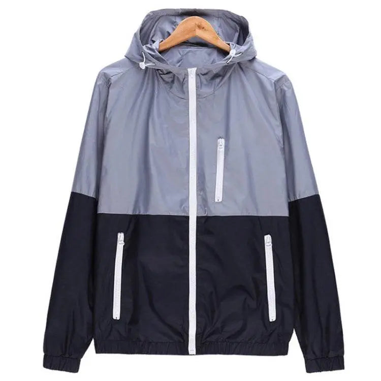 Trendy Unisex Sports Jackets Hooded Windbreaker Outwear