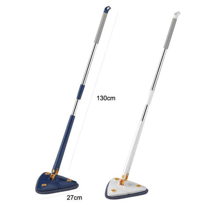 Triangular Mop for Ceiling and Wall Cleaning, 2 Cloths With Scraper – 130cm telescopic rod, 360° rotating triangular head for corners and high surfaces
