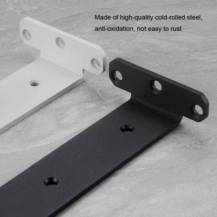 Triangular Shelf Bracket for Bookshelves, Black Finish for Daily Use - sturdy black metal bracket for laminate shelves, invisible reversible design