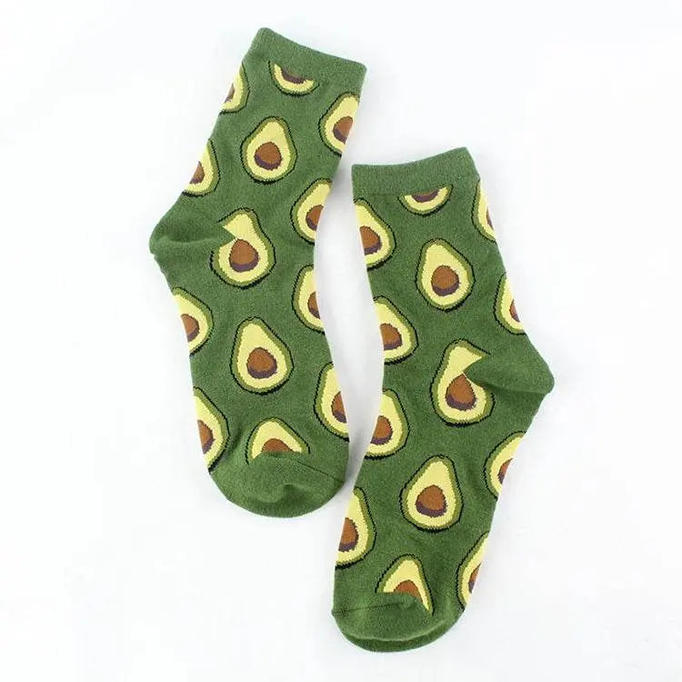 Tropical Fruit Pattern Ladies Cotton Trend Tube Socks Fashion