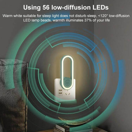TS-06-13 Ultrasonic Mosquito Repellent Night Light US Plug glowing warm white LED plug-in night light beside sofa for bedroom nursery
