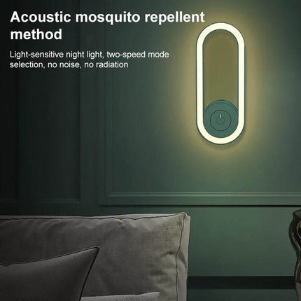 TS-06-13 Ultrasonic Mosquito Repellent Night Light US Plug glowing wall night light in bedroom with acoustic mosquito repellent feature
