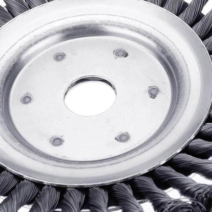 Lawn Mower Twisted Grass Wheel Steel Wire Head Weeding Tray 6 Inch braided steel wire cup for deburring and surface prep